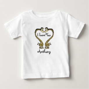 Personlig Baby Bra Jersey T-Shirt/Giraffes T-shirt