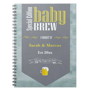 Personlig Baby Brew Beer Label Funny Shower Anteckningsbok