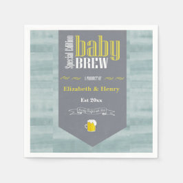Personlig Baby Brew Beer Label Funny Shower Pappersservett
