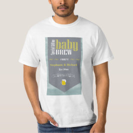 Personlig Baby Brew Beer Label Funny Shower T Shirt