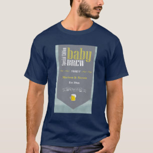 Personlig Baby Brew Beer Label Funny Shower T Shirt