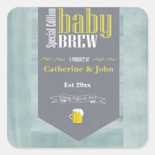 Personlig Baby Brew Funny Shower Fyrkantigt Klistermärke