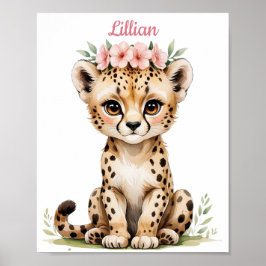 Personlig Baby Cheetah Elegant Safari Nursery Poster