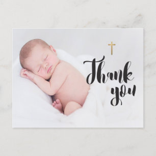 Personlig Baby Christening Tack Photo Vykort