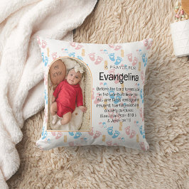 Personlig Baby Christian Prayer Keepsaké Kudde