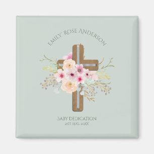 Personlig BABY Dedication Blommigt Kor Magnet