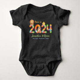 personlig baby djur gåva född 2024 t shirt
