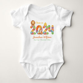 personlig baby djur gåva född 2024 t shirt