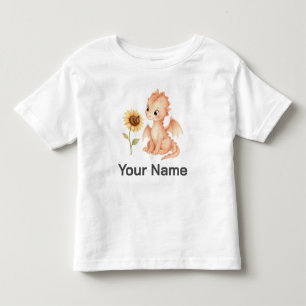 Personlig Baby Drak Fantasi Solros Barn T Shirt