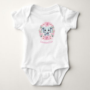Personlig baby elefant bodysuit present t shirt