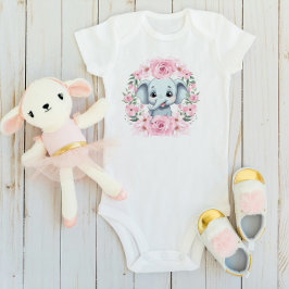 Personlig baby elefant bodysuit present t shirt