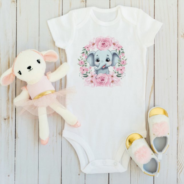 Personlig baby elefant bodysuit present t shirt (Skapare uppladdad)