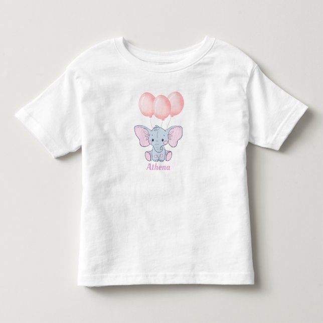 Personlig Baby Elephant Baby T-Shirt (Framsida)