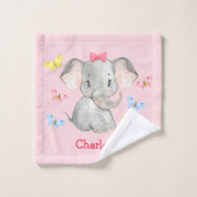 Personlig Baby Elephant Girls Rosa