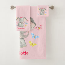 Personlig Baby Elephant Girls Rosa