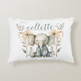 Personlig Baby Elephant Nursery Prydnadskudde