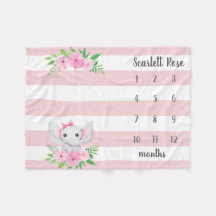 Personlig Baby Elephant Photo Milestone