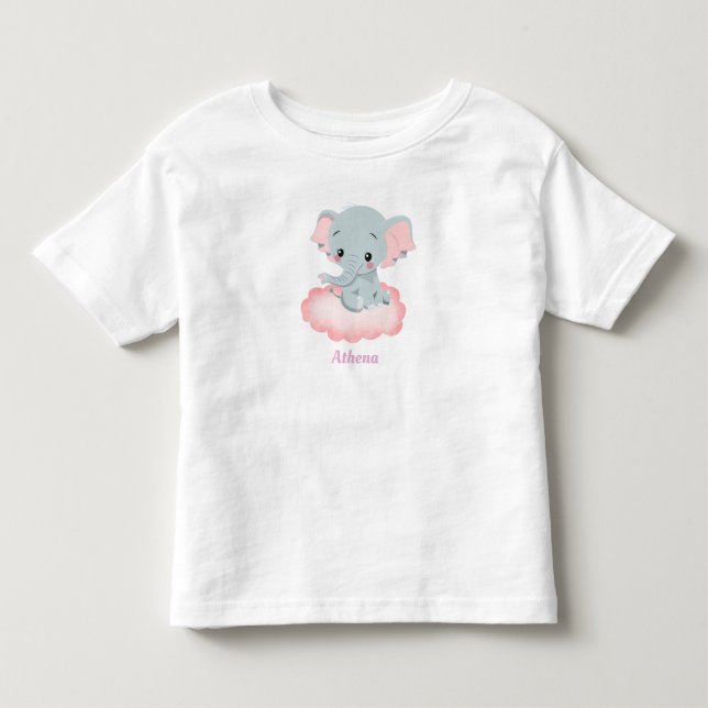 Personlig Baby Elephant Småbarn T-shirt (Framsida)