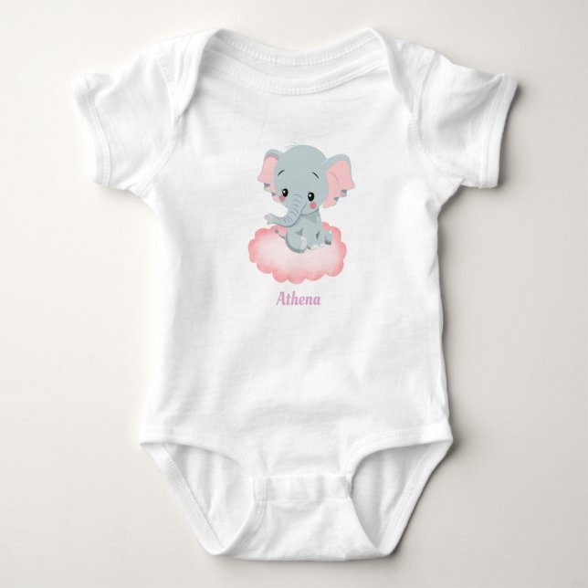 Personlig Baby Elephant T Shirt (Framsida)