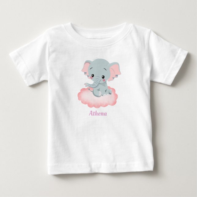 Personlig Baby Elephant T Shirt (Framsida)