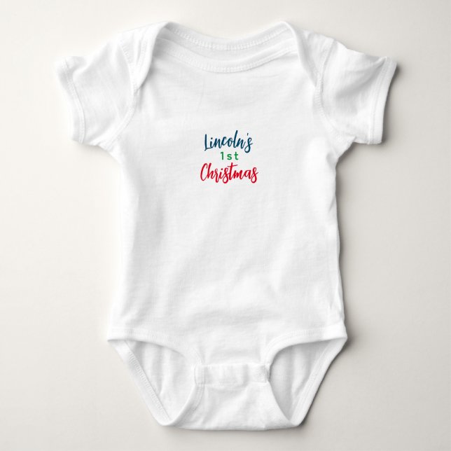 PERSONLIG BABY FIRST CHRISTMAS-kardydräkt T Shirt (Framsida)