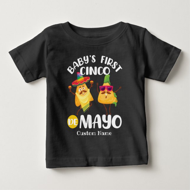 Personlig Baby First Cinco de Mayo T Shirt (Framsida)