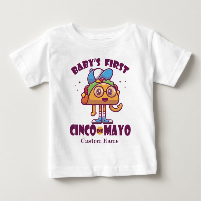 Personlig Baby First Cinco de Mayo T Shirt (Framsida)