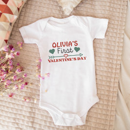 Personlig Baby Första Alla hjärtans dag Cute T Shirt