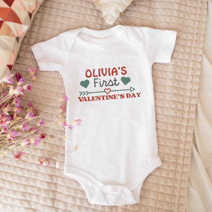 Personlig Baby Första Alla hjärtans dag Cute T Shirt