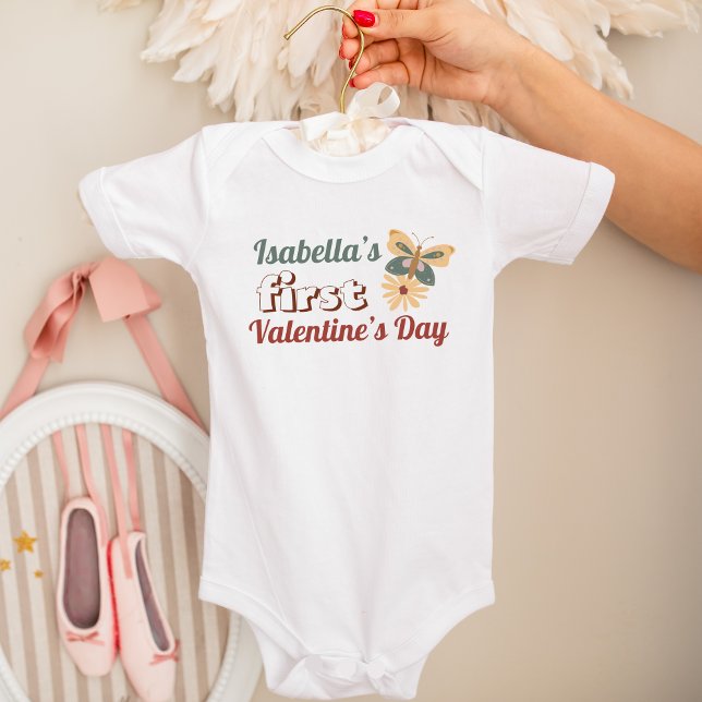 Personlig Baby Första Alla hjärtans dag Cute T Shirt (Skapare uppladdad)