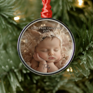 Personlig Baby Första Fairy jul Gift Julgransprydnad Metall