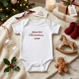 Personlig baby första jul bodysuit 2026 t shirt