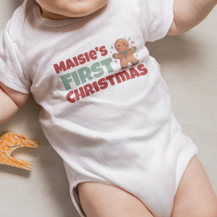 Personlig Baby Första jul Gingerbröd T Shirt