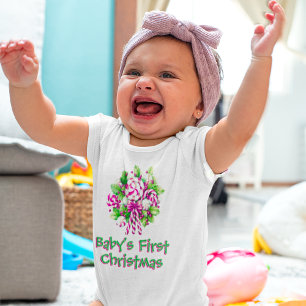 Personlig Baby Första jul-Helgdag T Shirt