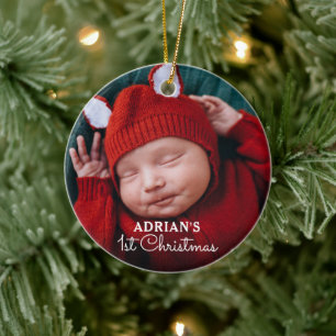 Personlig Baby Första jul Julgransprydnad Keramik