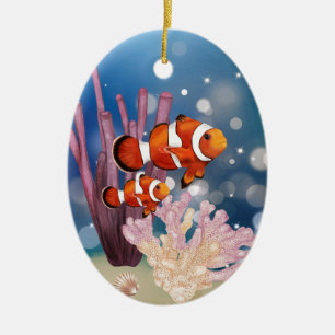 Personlig Baby Första julafton Clown Fish Julgransprydnad Keramik