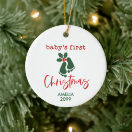Personlig Baby Första julbunten Ornament