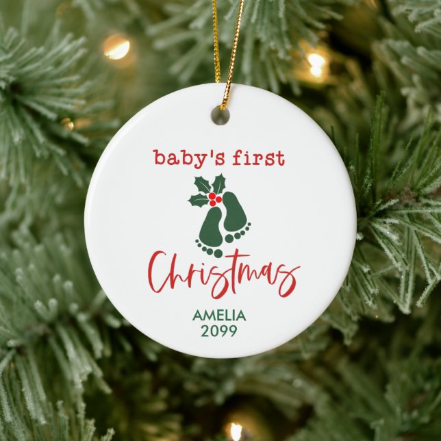 Personlig Baby Första julbunten Ornament (Träd)