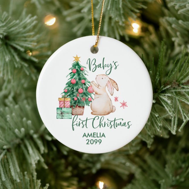 Personlig Baby Första julbunten Ornament (Träd)