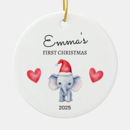 Personlig Baby Första julen, Elephant Gift Julgransprydnad Keramik