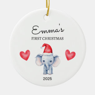 Personlig Baby Första julen, Elephant Gift Julgransprydnad Keramik