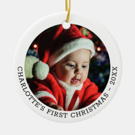 Personlig Baby Första julfotopall Julgransprydnad Keramik