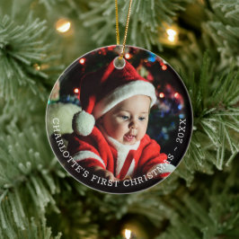 Personlig Baby Första julfotopall Julgransprydnad Keramik