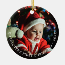Personlig Baby Första julfotopall Julgransprydnad Keramik
