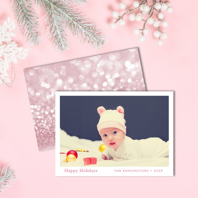 Personlig Baby första julkort Helgdag (Personalized Baby’s First Christmas Holiday Card)