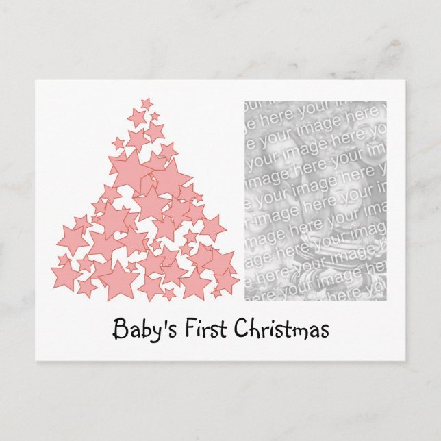 Personlig Baby första julkort Helgdag Helg Vykort (Framsida)