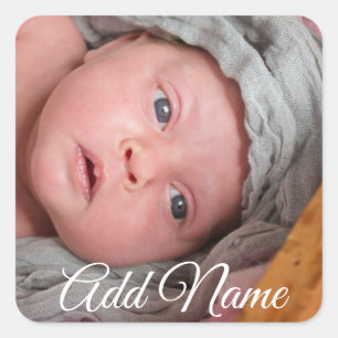 Personlig Baby fotopatset Fyrkantigt Klistermärke
