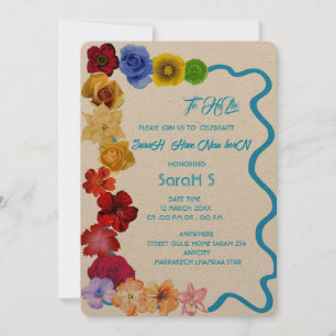 Personlig Baby Gift New Born All Blomhand Inbjudningar