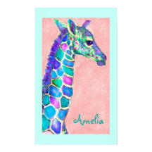personlig baby giraffe art