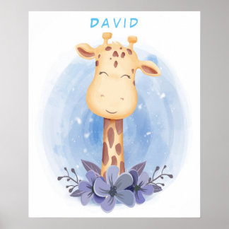 Personlig Baby Giraffe Poster